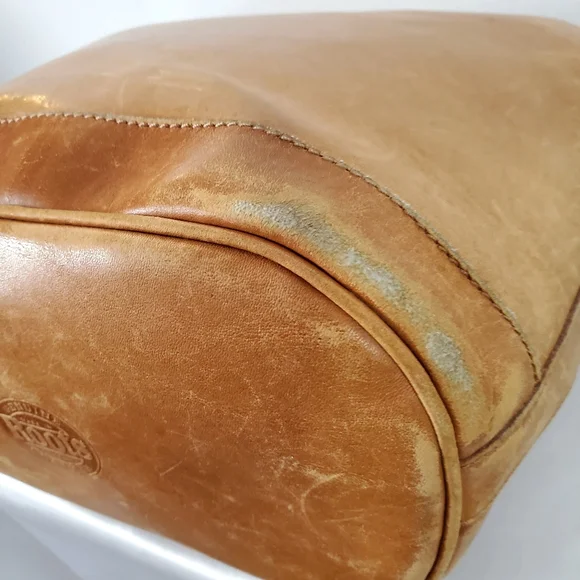 Roots Leather Extra Large Hobo Bucket Shoulder Crossbody Bag Made in Canada - Picture 12 of 15